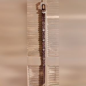 Leather and rhinestone belt